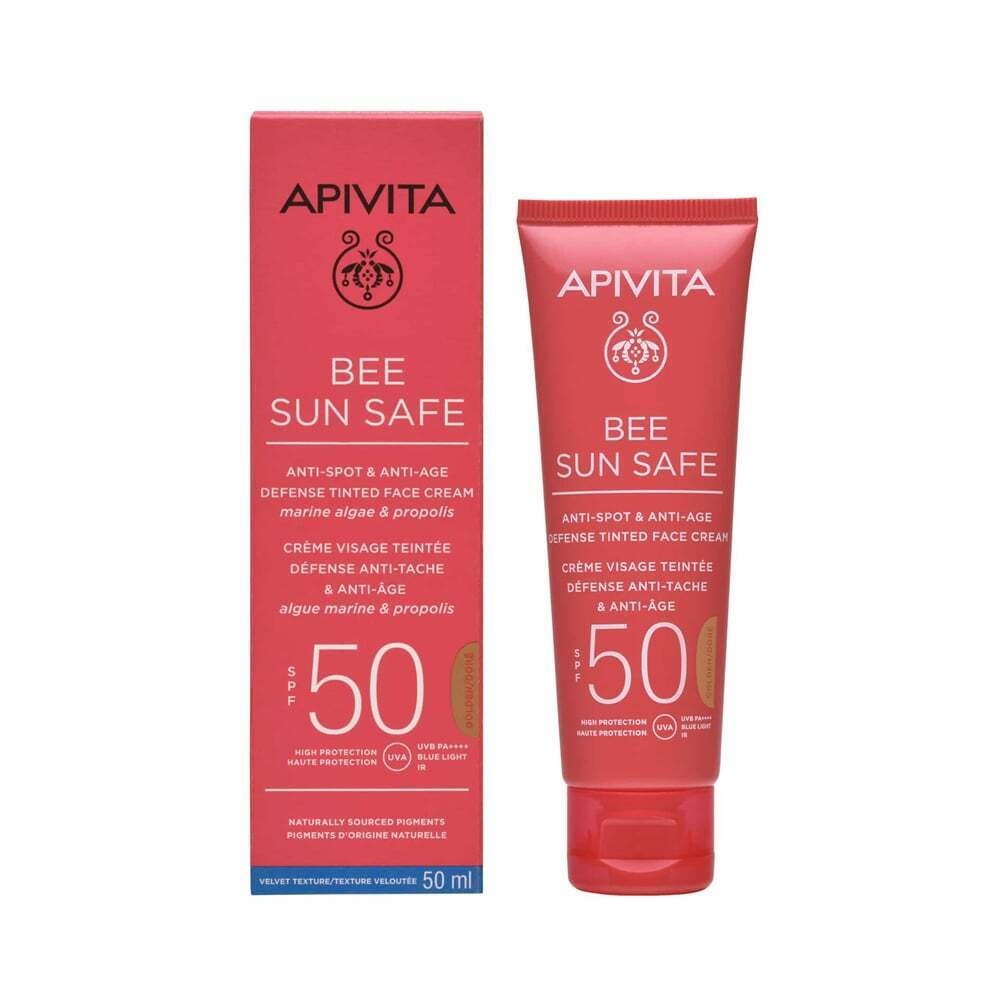 Apivita Bee Sun Safe Κρέμα Προσώπου κατά των Πανάδων & Ρυτίδων SPF50 με χρώμα