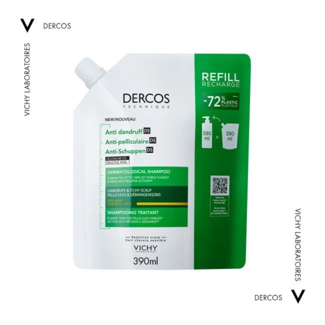 Dercos Refill Αντιπιτυριδικό Σαμπουάν για Κανονικά & Λιπαρά Μαλλιά